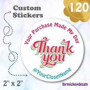 ♥️ 5x25 / 60 Thank you Stickers